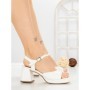 Sandale Dama cu Toc Gros JM168F BLANCO | ANNALISE