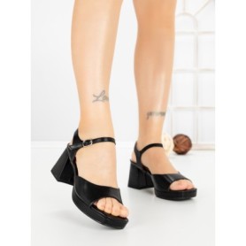 Sandale Dama cu Toc Gros JM168F NEGRO | ANNALISE