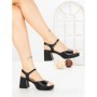 Sandale Dama cu Toc Gros JM168F NEGRO | ANNALISE