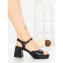 Sandale Dama cu Toc Gros JM168F NEGRO | ANNALISE