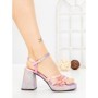 Sandale Dama cu Toc Gros si Platforma JM179E PINK | ANNALISE