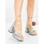 Sandale Dama cu Toc Gros si Platforma JM179E GREEN | ANNALISE