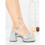 Sandale Dama cu Toc Gros si Platforma JM179E GREEN | ANNALISE