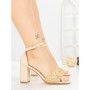 Sandale Dama cu Toc Gros ST024 BEIGE | GOWIN