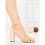 Sandale Dama cu Toc Gros ST024 BEIGE | GOWIN