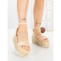 Sandale Dama cu Platforma R-01 BEIGE | GOWIN