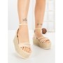 Sandale Dama cu Platforma R-01 BEIGE | GOWIN