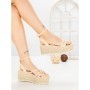 Sandale Dama cu Platforma R-01 BEIGE | GOWIN