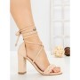 Sandale Dama cu Toc Gros F217 NUDE | GOWIN