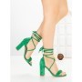 Sandale Dama cu Toc Gros F217 GREEN | GOWIN