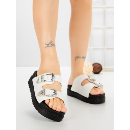Papuci Dama cu Talpa Joasa 98-150 WHITE | VIVIRICH