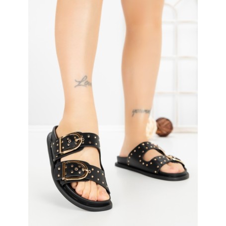 Papuci Dama cu Talpa Joasa 1-829 BLACK | VIVIRICH