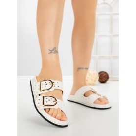 Papuci Dama cu Talpa Joasa 1-829 WHITE | VIVIRICH