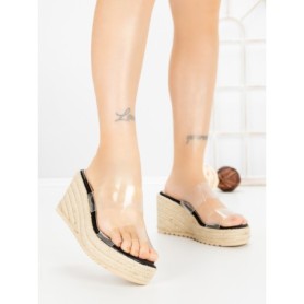 Papuci Dama cu Platforma 1-820 BLACK | VIVIRICH
