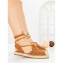 Sandale Dama cu Talpa Joasa R-06 CAMEL | GOWIN
