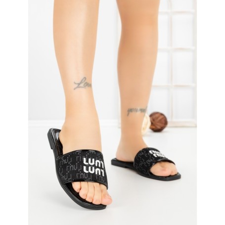 Papuci Dama cu Talpa Joasa 88033 BLACK | GOWIN