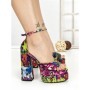 Sandale Dama cu Toc Gros si Platforma 9288-2 RED-YELLOW | CHERIE