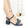 Sandale Dama cu Toc Gros J-238 DARK BLUE | CHERIE