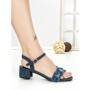 Sandale Dama cu Toc Gros J-238 DARK BLUE | CHERIE