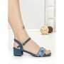 Sandale Dama cu Toc Gros J-238 LIGHT BLUE | CHERIE