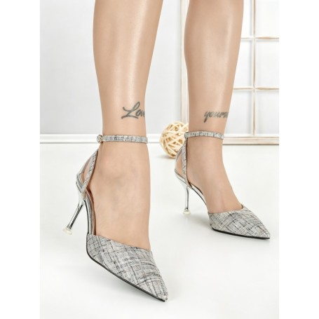 Pantofi Stiletto 588-158 SILVER | CHERIE