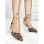 Pantofi cu Toc Gros 588-138 BLACK-RED | CHERIE