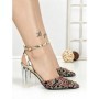 Pantofi cu Toc Gros 588-138 BLACK-RED | CHERIE