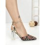 Pantofi cu Toc Gros 588-138 BLACK-RED | CHERIE