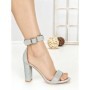 Sandale Dama cu Toc Gros 168-5B SILVER | CHERIE