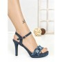 Sandale Dama cu Toc Subtire si Platforma J-246 DARK BLUE | CHERIE