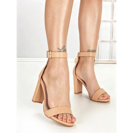 Sandale Dama cu Toc Gros 168-5A APRICOT | CHERIE