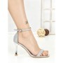 Sandale Dama cu Toc Subtire J-207 SILVER | CHERIE
