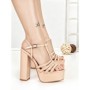 Sandale Dama cu Toc Gros si Platforma B6 NUDE | CHERIE