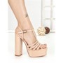 Sandale Dama cu Toc Gros si Platforma B6 NUDE | CHERIE