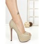 Pantofi cu Toc si Platforma SQ-102 GOLD | CHERIE