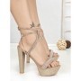 Sandale Dama cu Toc Gros si Platforma J-211 CHAMPAGNE | CHERIE