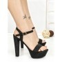 Sandale Dama cu Toc Gros si Platforma J-212A BLACK | CHERIE