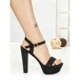 Sandale Dama cu Toc Gros si Platforma J-212A BLACK | CHERIE