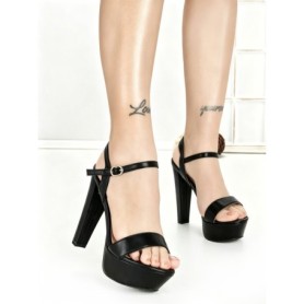 Sandale Dama cu Toc Gros si Platforma J-212 BLACK | CHERIE