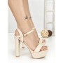 Sandale Dama cu Toc Gros si Platforma J-212 BEIGE | CHERIE