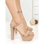 Sandale Dama cu Toc Gros si Platforma J-212 NUDE | CHERIE