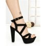 Sandale Dama cu Toc Gros si Platforma 168-1 BLACK | CHERIE