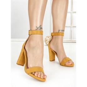 Sandale Dama cu Toc Gros 168-5 YELLOW | CHERIE