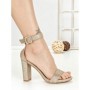 Sandale Dama cu Toc Gros 168-5 GOLD | CHERIE