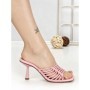 Papuci Dama cu Toc Subtire 7053 PINK | CM