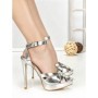 Sandale Dama cu Toc Gros si Platforma 168-92 SILVER | CHERIE