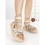Sandale Dama cu Talpa Joasa MT537 BEIGE | GOWIN