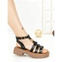 Sandale Dama cu Talpa Joasa SU-046 BLACK | GOWIN