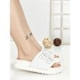 Papuci Dama cu Talpa Joasa SU-041 WHITE | GOWIN