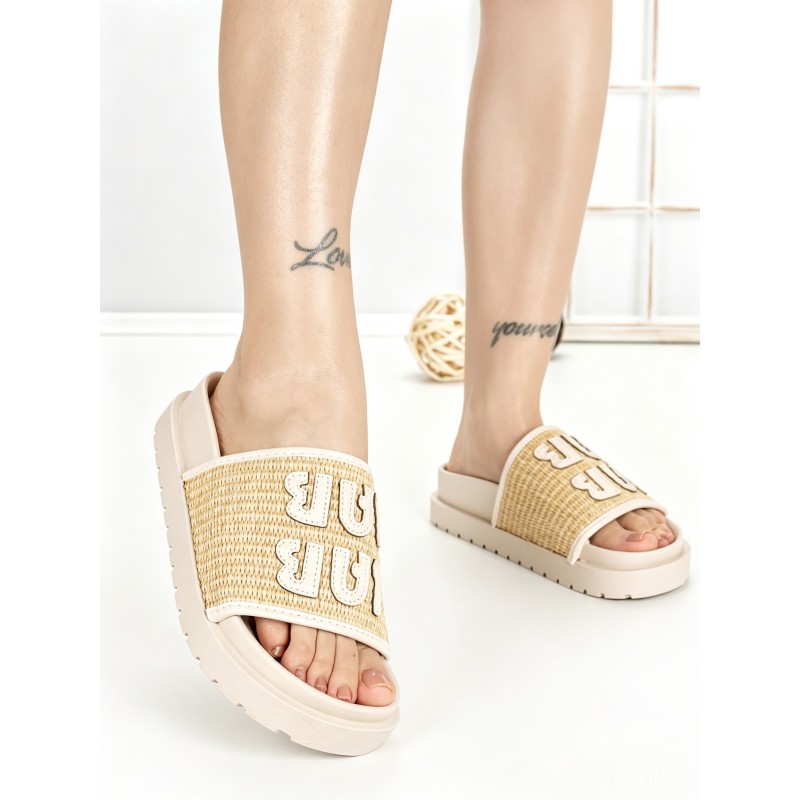 Papuci Dama cu Talpa Joasa SU-041 BEIGE | GOWIN
